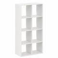 Weißes Bücherregal Raumtrenner mit 8 Fächern aus Holzwerkstoff für Wohnzimmer und Büro