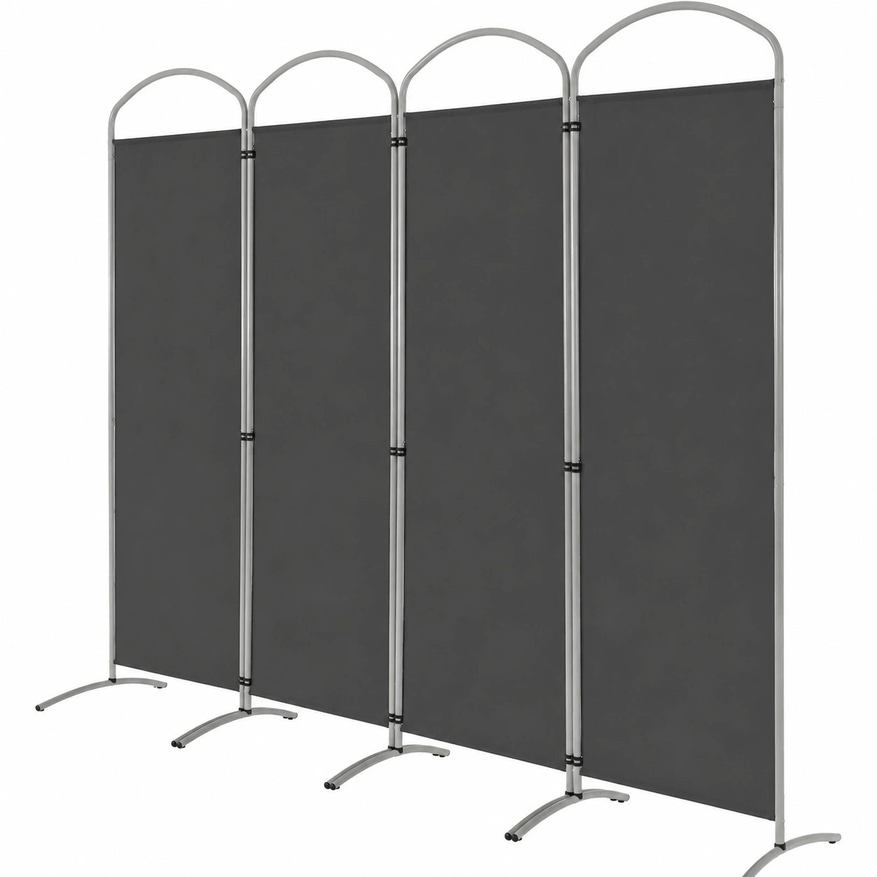 GOPLUS 4-teiliger Raumteiler Sichtschutz, klappbare Trennwand mit Metallrahmen für Wohnzimmer, Schlafzimmer und Büro, Grau, 188 cm