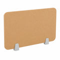 Icegrey Schreibtisch-Trennwand aus Filz für Geräuschreduktion, freistehend mit 2 Klemmen, Hellbraun, 100x30cm