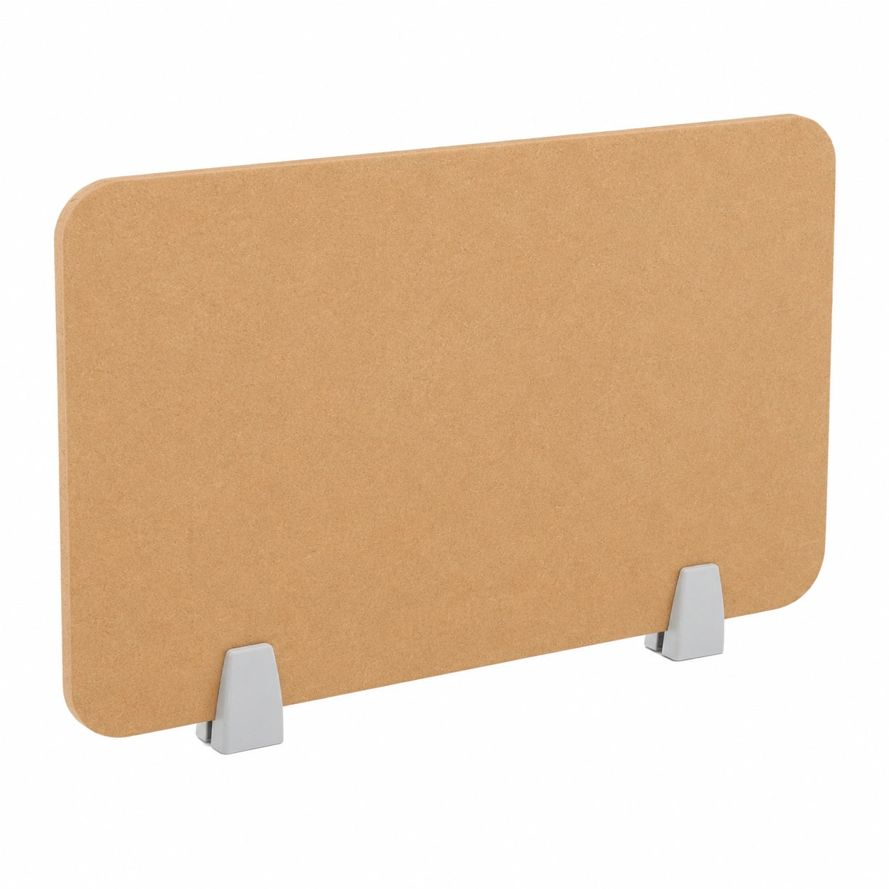 Icegrey Schreibtisch-Trennwand aus Filz für Geräuschreduktion, freistehend mit 2 Klemmen, Hellbraun, 100x30cm
