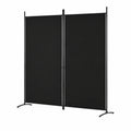 Moderner Paravent Raumteiler in Schwarz, 175x180 cm - Sichtschutz für Wohnzimmer und Schlafzimmer