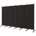 LIFEZEAL 6-teiliger faltbarer Raumteiler, 334 x 172 cm, freistehende Trennwand mit Rollen aus Metallrahmen, Paravent für Wohn- und Essbereich
