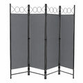 4-teiliger Paravent Raumteiler Sichtschutz Spanische Wand Dunkelgrau 160x171 cm