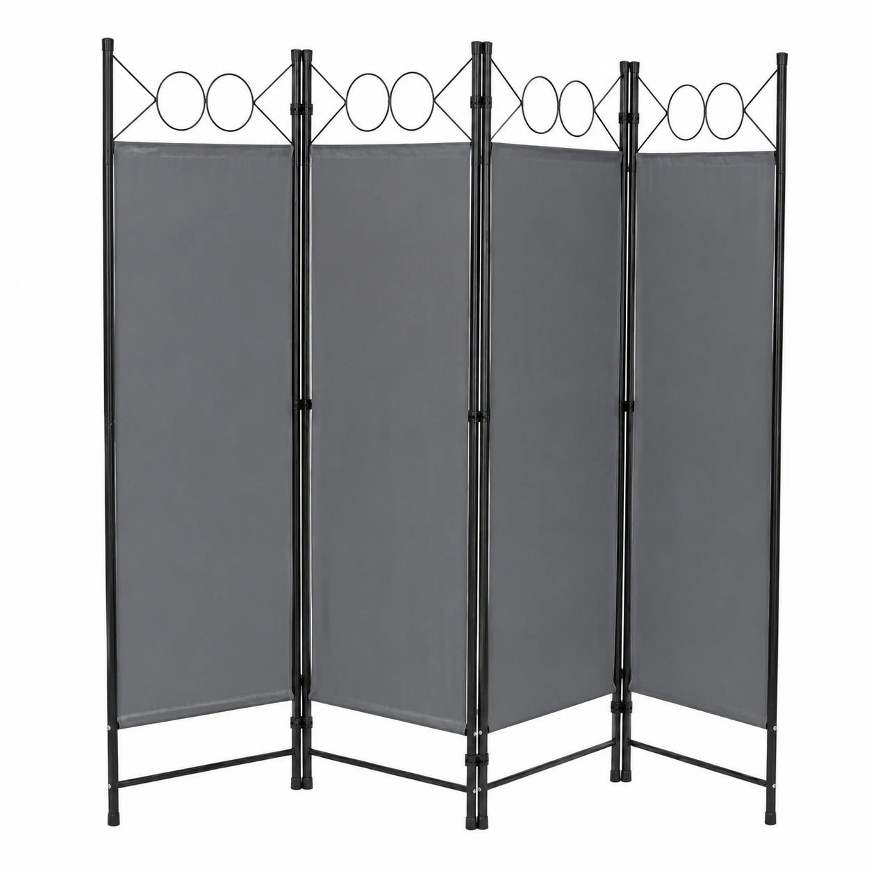 4-teiliger Paravent Raumteiler Sichtschutz Spanische Wand Dunkelgrau 160x171 cm