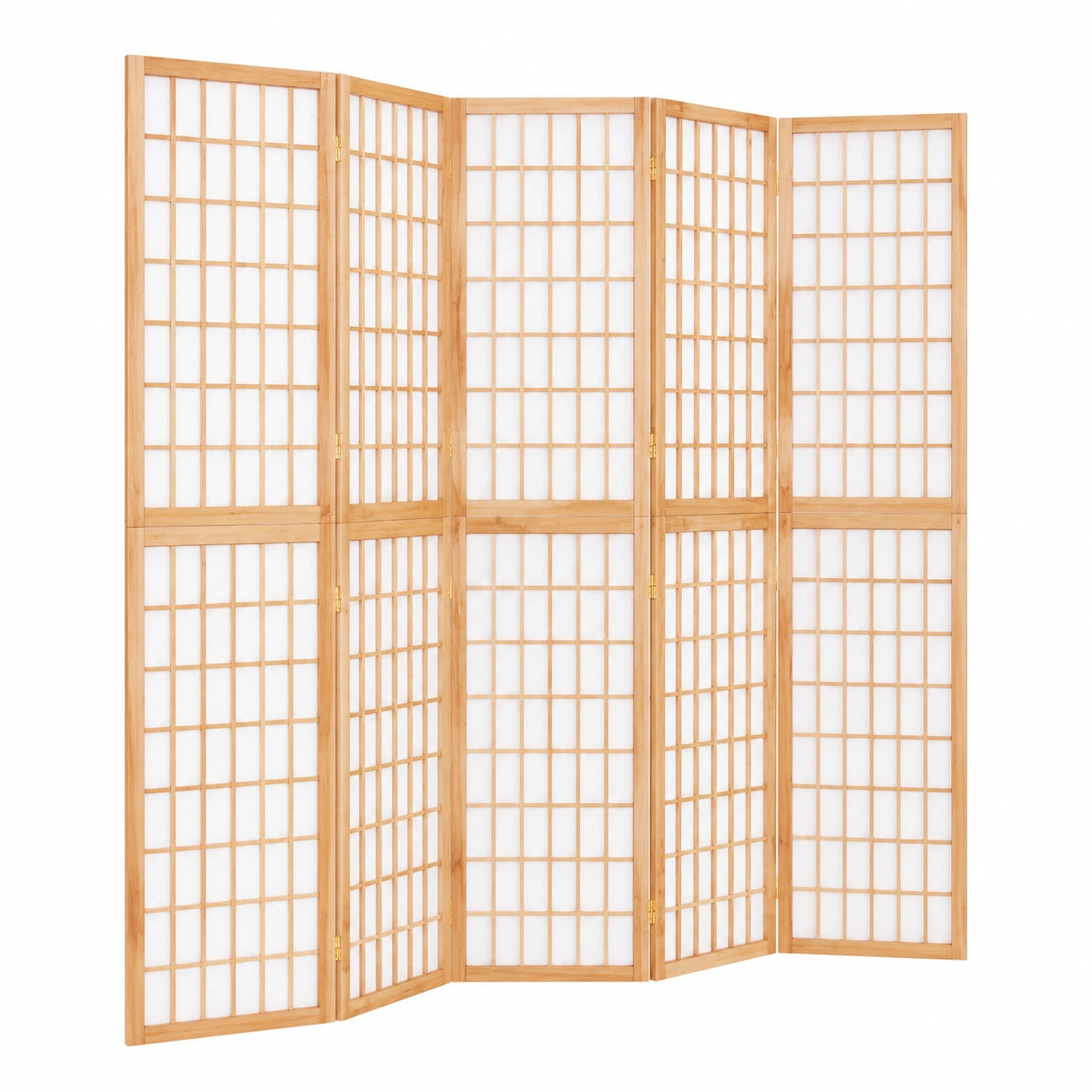 Japanischer Paravent 5-teilig, Sichtschutz Raumteiler, Faltbare Trennwand