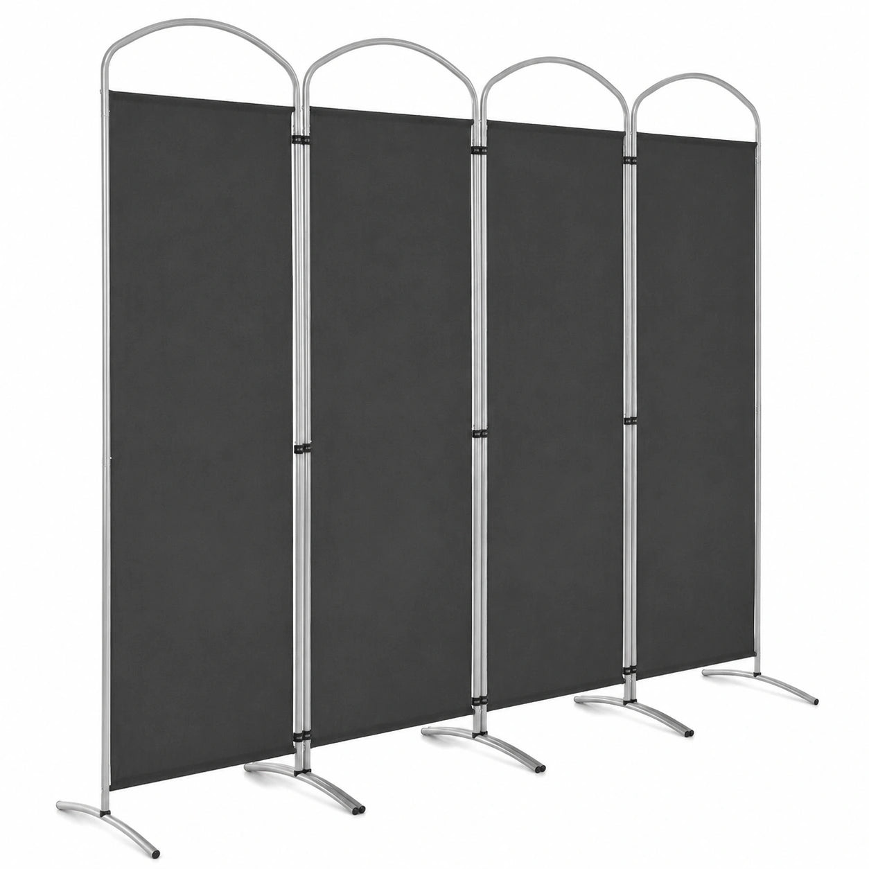 GIANTEX Paravent Raumtrenner 4-teilig 221x188 cm, Sichtschutz Stoffwand, Freistehende Trennwand mit Breiten Füßen