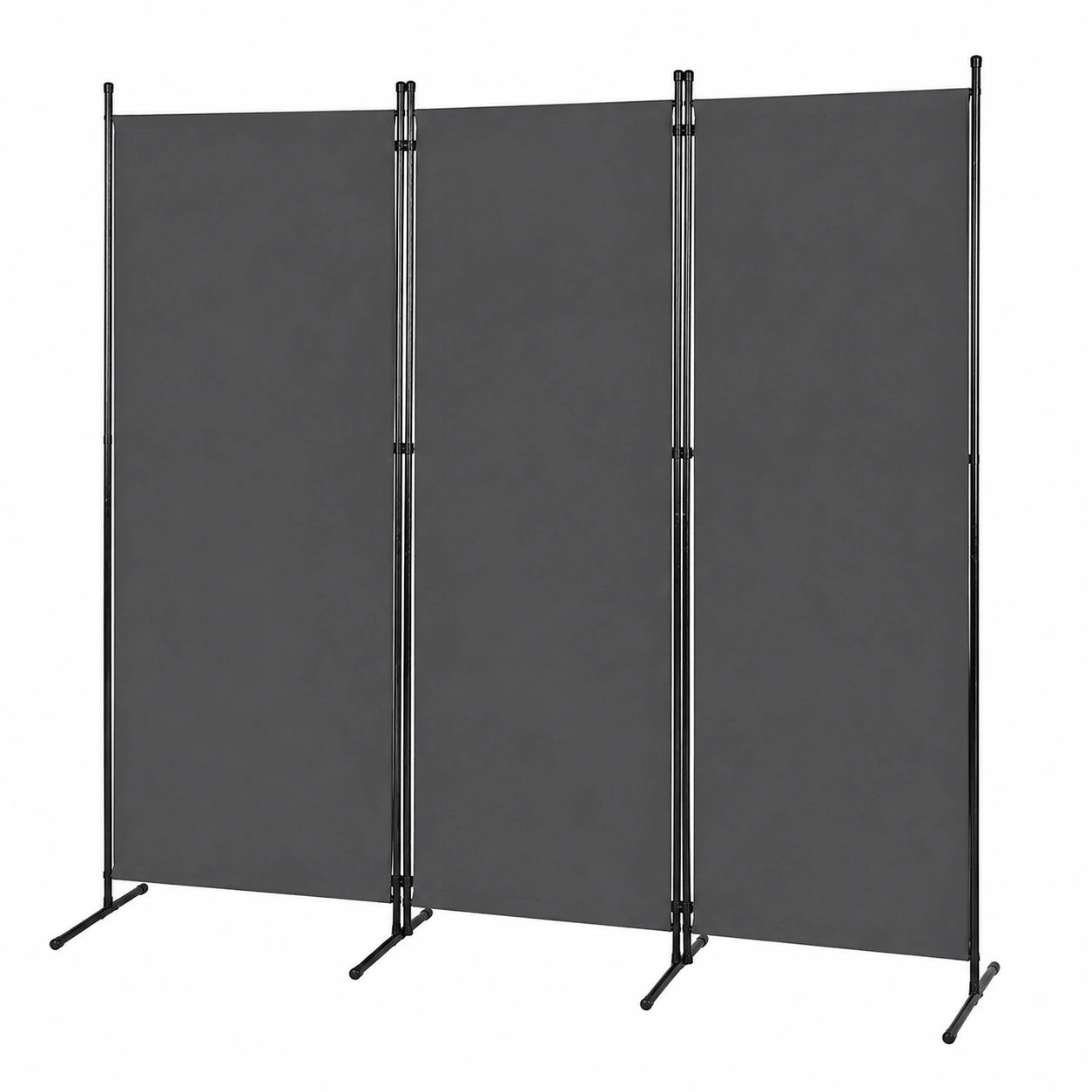 Moderner Paravent 260x180cm aus Stahl, 3-teilig faltbare Trennwand in Anthrazit