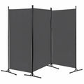 Moderner Paravent Raumteiler, Freistehend, 3-teilig, 260x180 cm, Sichtschutz für Büro und Innenbereich, Dunkelgrau