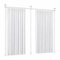 Freistehende Gardinenstange Weiß, Verstellbare Raumtrennwand ohne Bohren, Ideal für Wohnzimmer, Schlafzimmer oder Büro, 121-304cm Länge, 71-289cm Breite