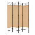 Beige Stoff-Paravent 4-teilig, 160x200 cm, faltbar, ideal als Raumteiler und Sichtschutz für Wohn- und Schlafzimmer