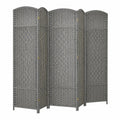 HOMCOM Raumteiler Paravent mit 6 Paneelen, faltbar, 270x180 cm, Grau, ideal für Wohnzimmer & Schlafzimmer