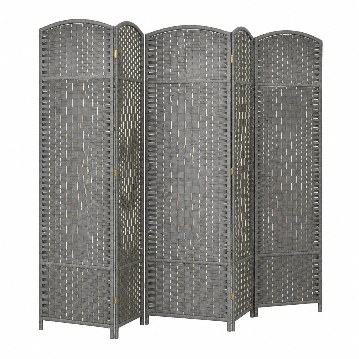 HOMCOM Raumteiler Paravent mit 6 Paneelen, faltbar, 270x180 cm, Grau, ideal für Wohnzimmer & Schlafzimmer
